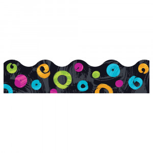Color Harmony Swirl Dots on Black Terrific Trimmers, 39' - T-92691 | Trend Enterprises Inc. | Border/Trimmer