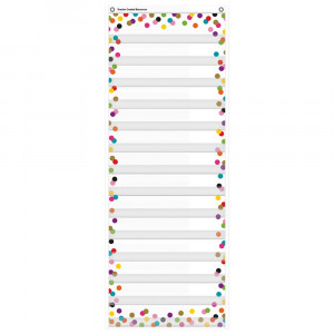 Confetti 14 Pocket Daily Schedule Pocket Chart, 13 x 34" - TCR20330 | Teacher Created Resources | Pocket Charts"