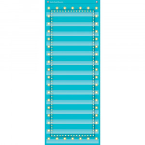TCR20773 - Light Blue Marquee 14 Pocket 13X34 Pocket Chart in Pocket Charts