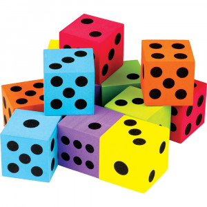 TCR20809 - 12 Pack Foam Colorful Large Dice in Dice