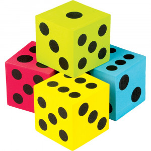 TCR20810 - 4 Pack Foam Colorful Jumbo Dice in Dice
