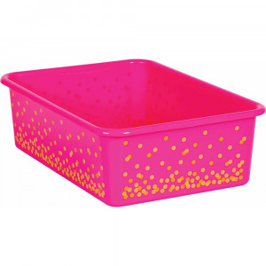 Pink Confetti Large Plastic Storage Bin - TCR20898 | Teacher Created Resources | Storage Containers