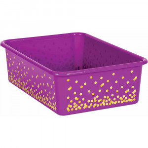Purple Confetti Large Plastic Storage Bin - TCR20899 | Teacher Created Resources | Storage Containers