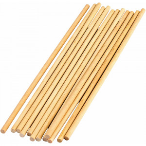 TCR20927 - Stem Basics 1/4In Wood Dowels 12 Ct in Wooden Shapes