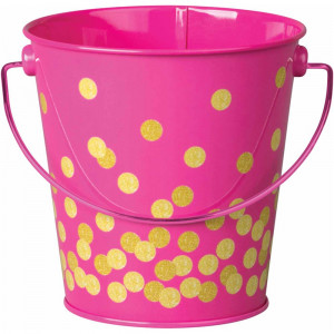 Pink Confetti Bucket - TCR20974 | Teacher Created Resources | Desk Accessories