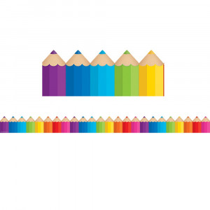 TCR3496 - Colored Pencils Die Cut Border Trim in Border/trimmer