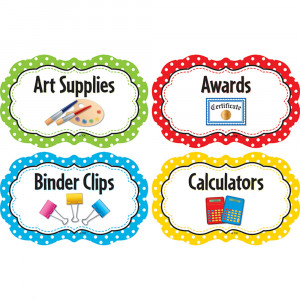 TCR3565 - Polka Dots Supply Labels in Accessories