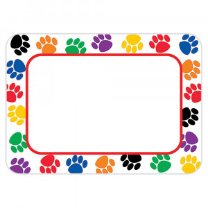 TCR5168 - Colorful Paw Prints Name Tags Labels in Name Tags