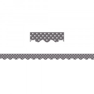 TCR5495 - Gray Mini Polka Dots Scalloped Border Trim in Border/trimmer