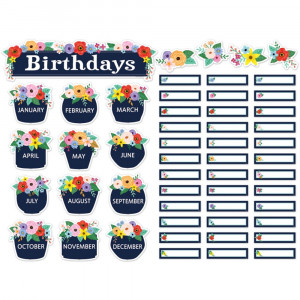 Wildflowers Birthdays Mini Bulletin Board Set, 53 Pieces - TCR6704 | Teacher Created Resources | Classroom Theme