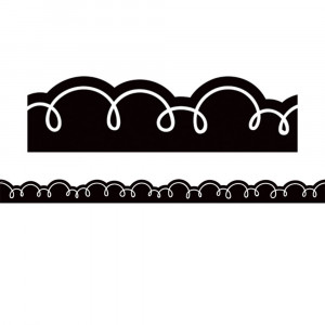 Black with White Squiggles Die-Cut Border Trim, 35 Feet - TCR6810 | Teacher Created Resources | Border/Trimmer