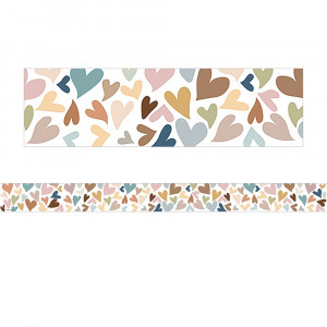 Everyone is Welcome Hearts Straight Border Trim, 35 Feet - TCR7125 | Teacher Created Resources | Border/Trimmer