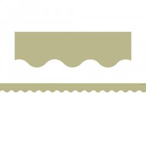 Olive Green Scalloped Border Trim, 35 Feet - TCR7216 | Teacher Created Resources | Border/Trimmer