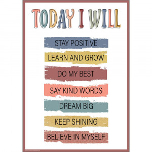Today I Will Positive Poster - TCR7397 | Teacher Created Resources | Deco: Charts, Posters