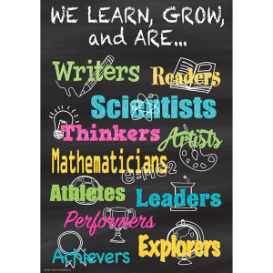 TCR7404 - We Learn Grow & Are Positive Poster in Inspirational