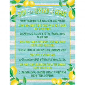 Lemon Zest Stop the Spread of Germs Chart, 17 x 22" - TCR7505 | Teacher Created Resources | Classroom Theme"