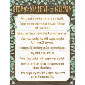 Eucalyptus Stop the Spread of Germs Chart, 17 x 22" - TCR7508 | Teacher Created Resources | Classroom Theme"