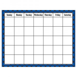 Blue Plaid Calendar Chart - TCR7547 | Teacher Created Resources
