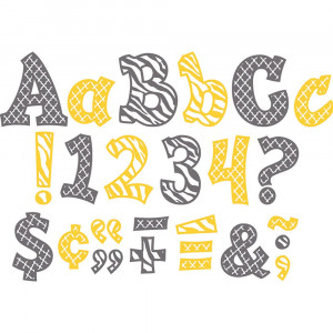 TCR77120 - Wild Moroccan Sassy Fonts 5In Lemon & Gray in Letters