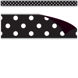 Black Polka Dots Magnetic Strips - TCR77142 | Teacher Created Resources | Magnetic Deco: Magnetic Strips