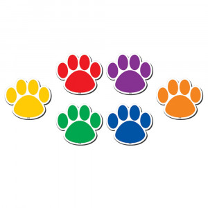 TCR77207 - Colorful Paw Prints Magnetic Accents in Accents