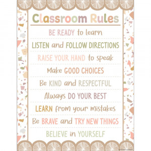 Terrazzo Tones Class Rules Chart, 17 x 22" - TCR7872 | Teacher Created Resources | Classroom Theme"