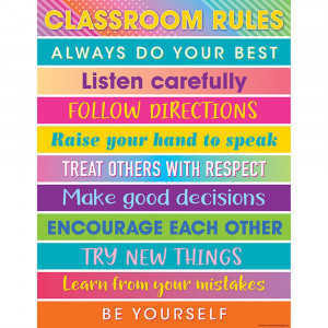 TCR7937 - Colorful Vibes Rules Charts in Classroom Theme