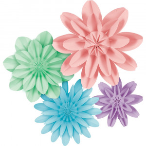 Pastel Pop Paper Flowers, Pack of 4 - TCR8352 | Teacher Created Resources | Accents