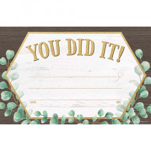 Eucalyptus You Did It! Awards, Pack of 30 - TCR8694 | Teacher Created Resources | Awards