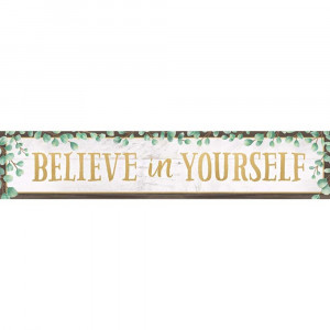 Eucalyptus Believe in Yourself Banner, 8 x 39" - TCR8698 | Teacher Created Resources | Banners"