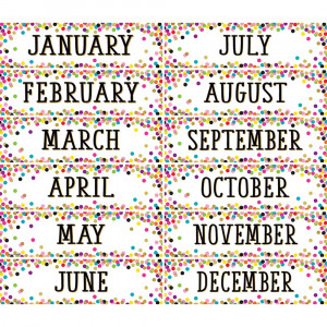 TCR8803 - Confetti Monthly Headliners in Calendars