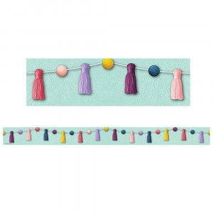 Oh Happy Day Pom-Poms and Tassels Straight Border Trim, 35 Feet - TCR9086 | Teacher Created Resources | Border/Trimmer