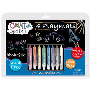Black Board Playmat Kit with 8 Wonder Stix, 8-1/2" x 12", 4 Boards - TPG648 | The Pencil Grip | Art & Craft Kits