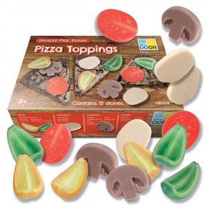 Sensory Play Stones, Pizza Toppings - YUS1153 | Yellow Door Us Llc | Play Food