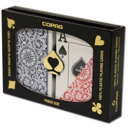 COPAG Plastic Playing Cards, Red/Blue, Poker Size, Jumbo Index