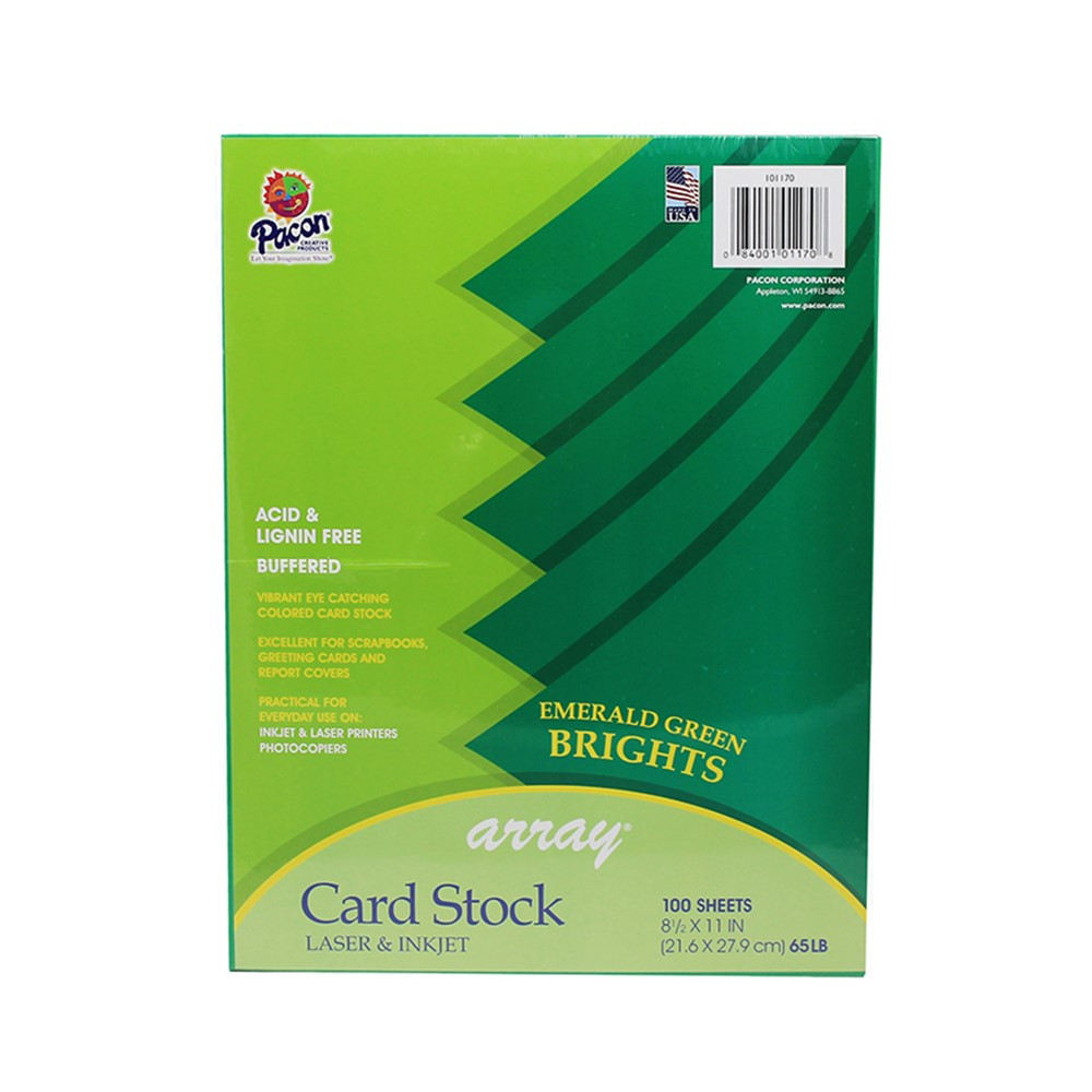 Pacon Card Stock 8.5x11 100 Sheets Assorted Colors