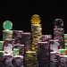 300 Ct Crown & Dice 14 Gram Poker Chip Set w/ Wooden Carousel