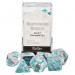 Set of 7 Dice - Northwind Breeze - Clear with Blue Paint