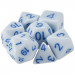 Set of 7 Dice - Frostbourne - Solid Blue with Blue Paint
