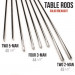 Set of 8 Solid 5/8" Steel Rods for Standard Foosball Tables