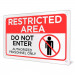 Restricted Area - Do Not Enter Sign 18" x 12"