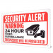 Security Alert Sign 18" x 12"