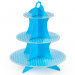 Blue Polka Dot 3 Tier Cupcake Stand, 14in Tall by 12in Wide