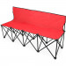 6-Foot Portable Folding 4 Seat Bench with Back, Red