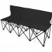 6-Foot Portable Folding 4 Seat Bench with Back, Black