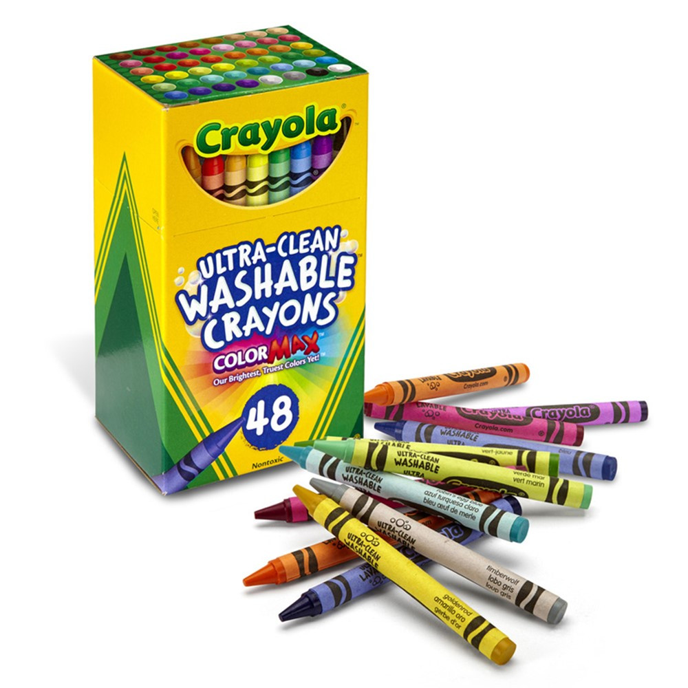  Crayola 8 Count Ultra Clean Washable Large Crayons Color Max  (Pack of 3) : Toys & Games