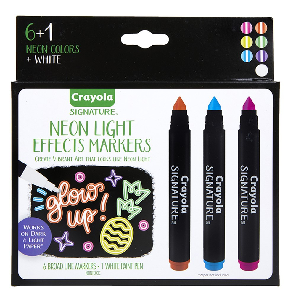 Signature Neon Light Effect Markers, 7 Count - BIN586706 | Crayola 