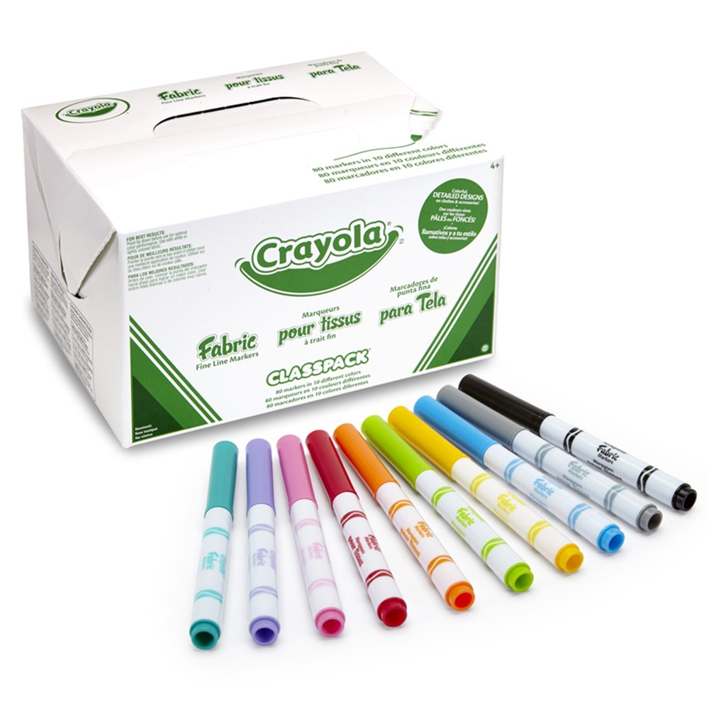 Crayola Fabric Markers Fine Line 10 Pack - Kidsplay Crafts - Art and Craft  Supplies
