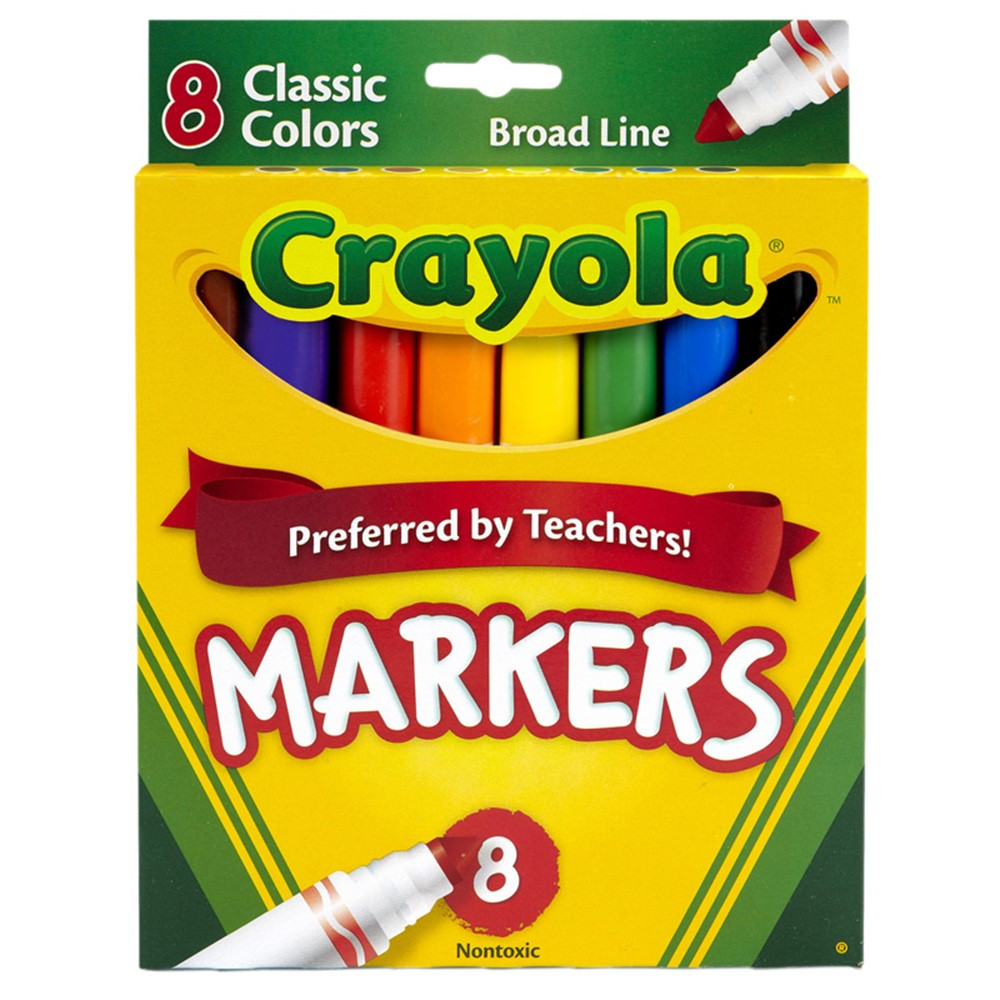 Cra-Z-Art Classic Super Washable Markers, Broad Tip, Assorted Barrel,  Assorted Ink, Pack Of 10 Markers