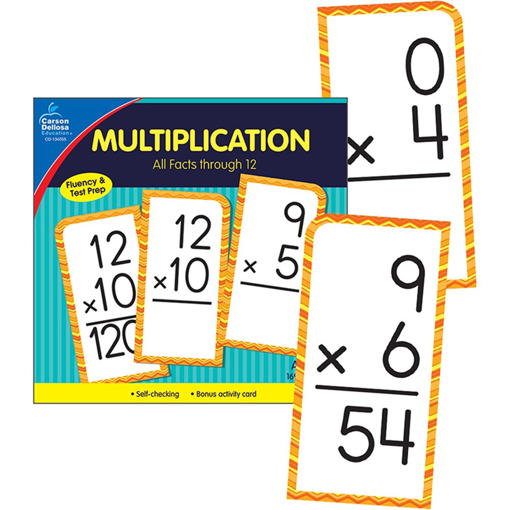 Multiplication All Facts Through 12 Flash Cards Cd 134055 Carson
